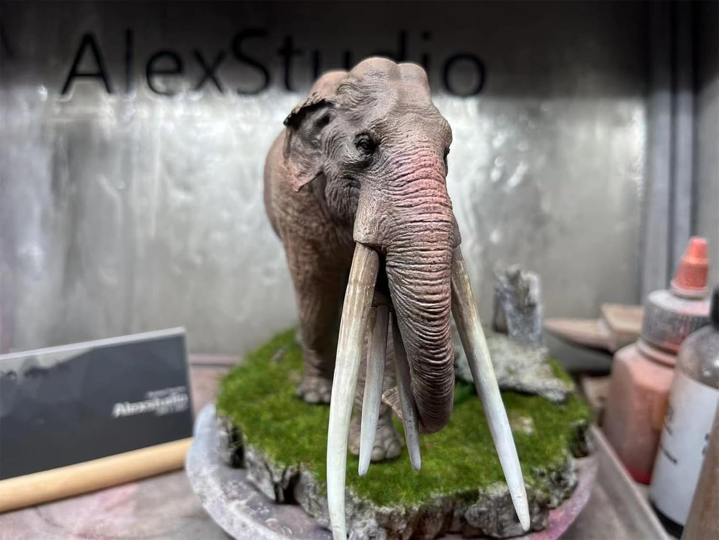 BACALYSO | ALEX STUDIO 1/35 Scale Stego Tetraverodon Figure, Neocene Medieval Mammalian Extinction, Elephant, Ancient Statue, Resin, Painted, Statue, Cute, Realistic Animal, Plastic Model, Toy, Model,