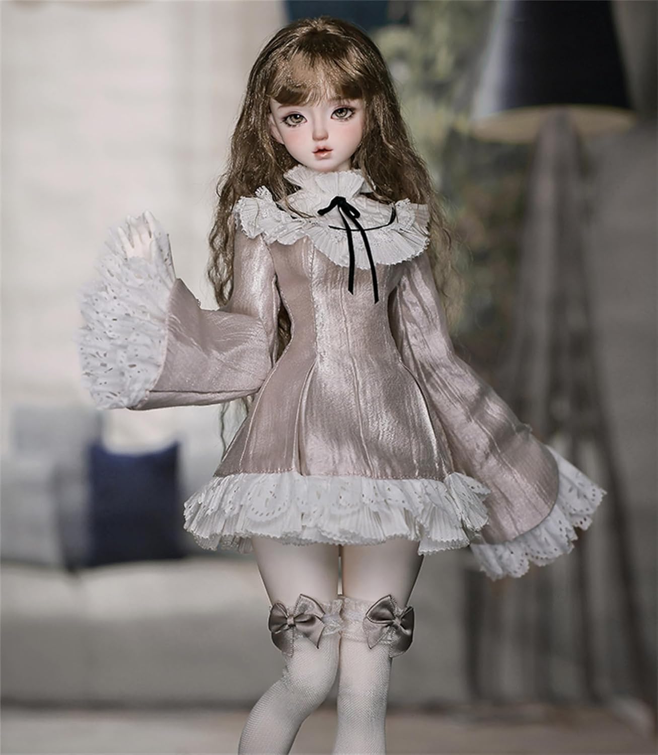 BACALYSO | shuga fairy 1/4 スケール 球体関節人形 女 Lolita お嬢う様 BJDドール 可動 フィギュア 身長44CM メイク済み 仮装でき プリンセス ドレス 可愛い 樹脂 洋服セット プレゼント (服セット)