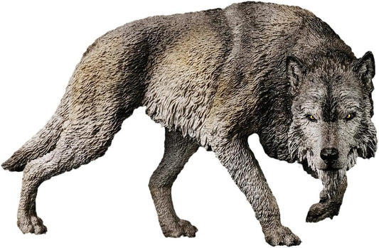 BACALYSO | REBOR 1:11スケール ダイアウルフ フィギュア 狼 オオカミ 食肉目 イヌ科 絶滅種 新生代第四紀更新世 18.5cm級 動物 PVC おもちゃ 模型 (グレイ)