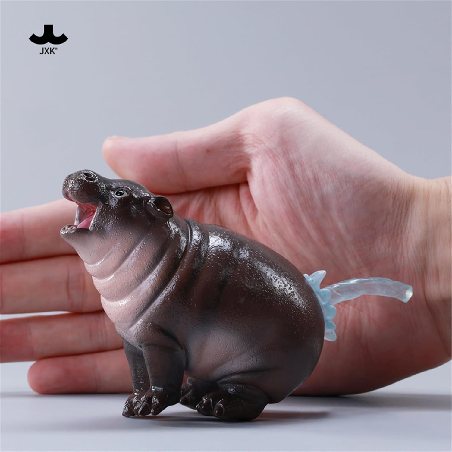 JXK カバ 5.0 幼年期 可愛い 哺乳綱 偶蹄目 動物 リアル フィギュア 樹脂 プラモデル プレミアム 模型 12cm級 動物好き 置物