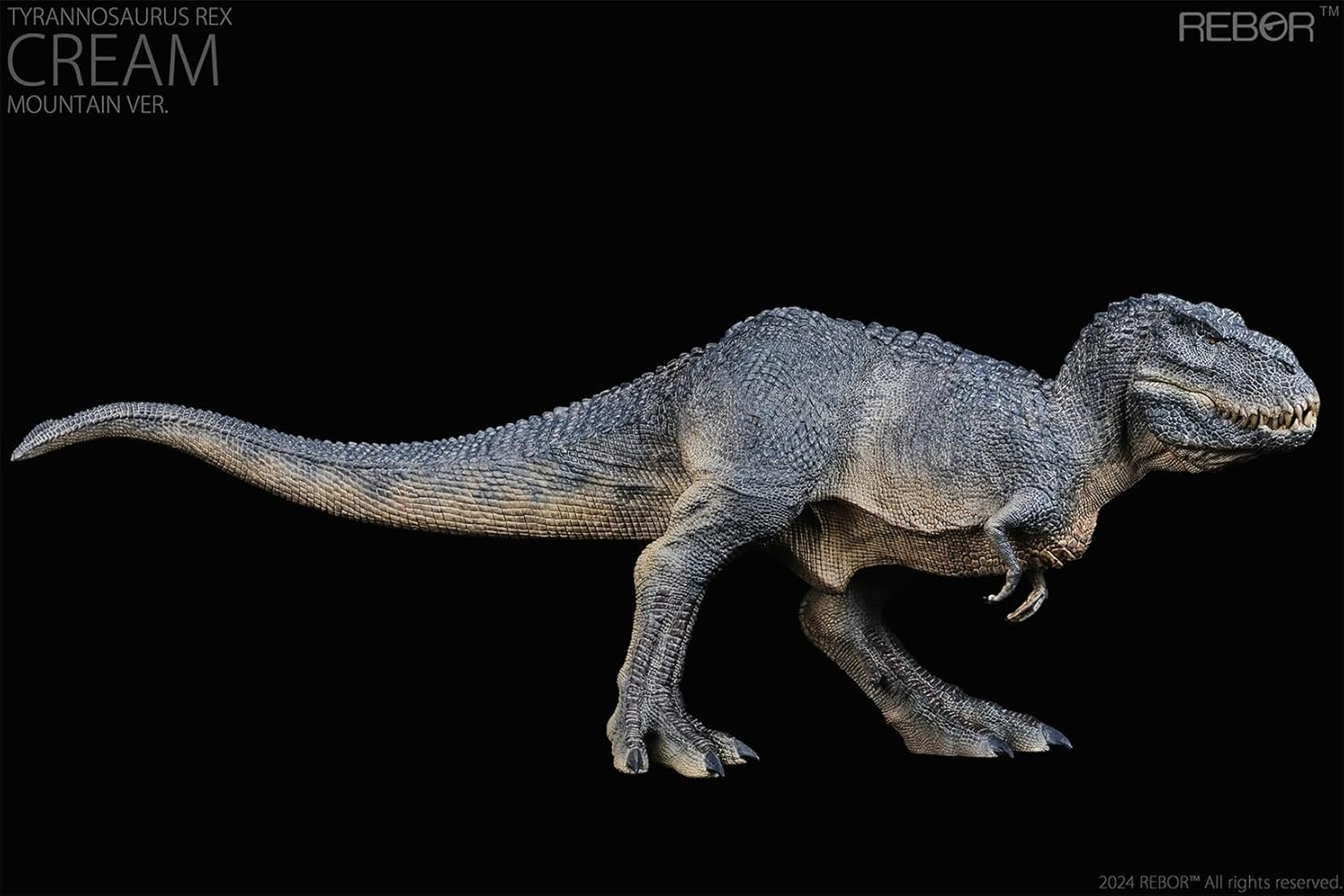 BACALYSO |REBOR 1/35 サイズ ティラノサウルス フィギュア Tレックス T-REX 獣脚類 恐竜 42cm級 口開閉可能 恐ろしい 模型 白亜紀 情景セット プラモデル 大人おもちゃ 置物 プレゼント (山脈)