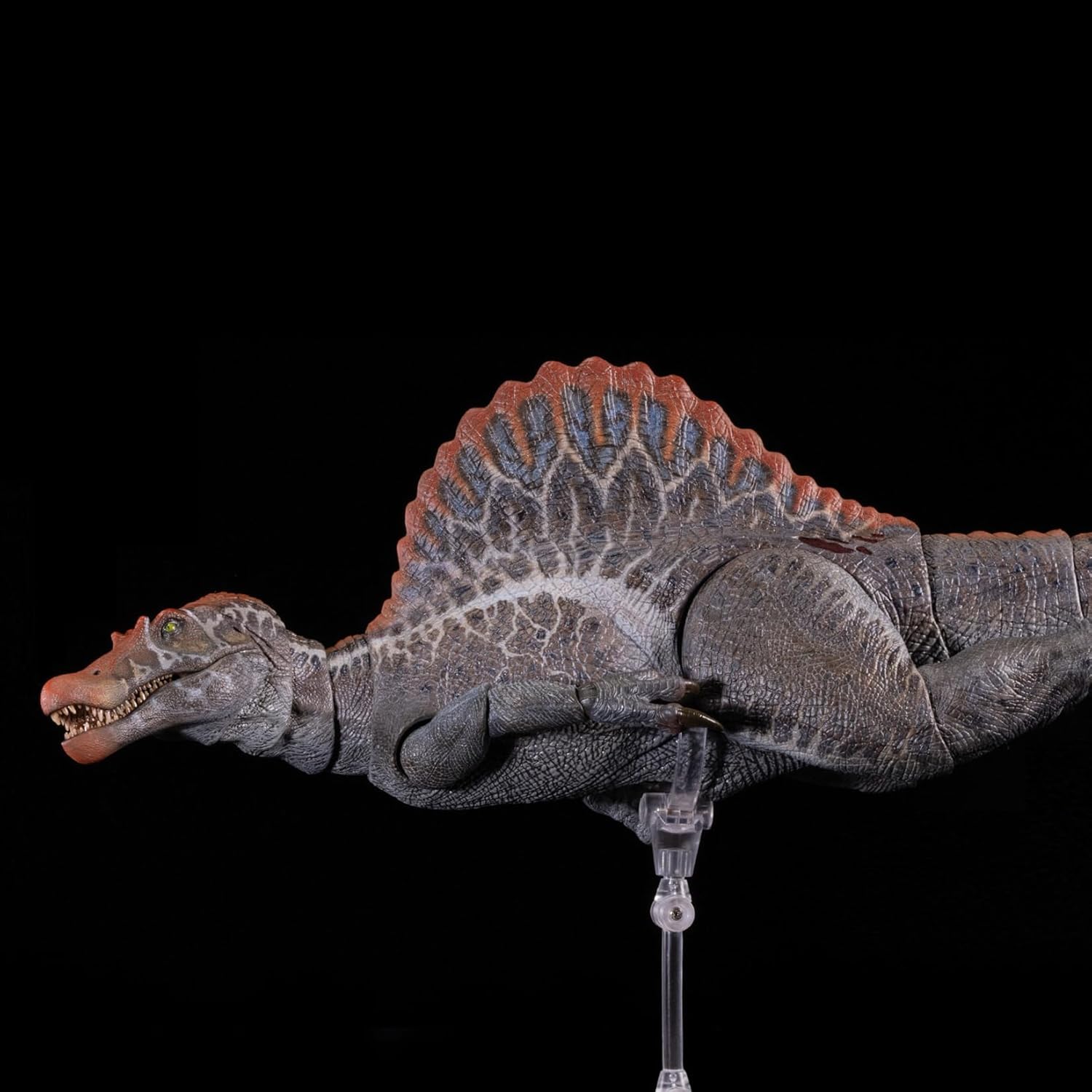 Nanmu 本心楠改 スピノサウルス フィギュア 3.0 関節可動 可動式 42.5CM級 肉食 恐竜 リアル PVC+POM プラモデル おもちゃ 模型 置物 完成品 情景セット (レッド)