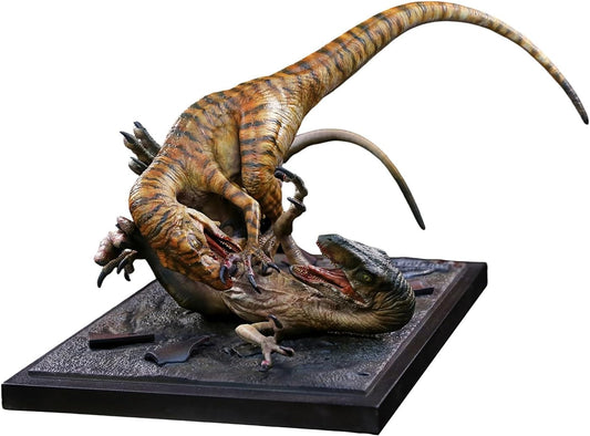 DINO DREAM 1/15 サイズ ヴェロキラプトル ドロマエオサウルス科 白亜紀 小型肉食恐竜 恐竜 24cm級 フィギュア 樹脂 プラモデル 模型 シーン 情景セット 塗装済 台座付き