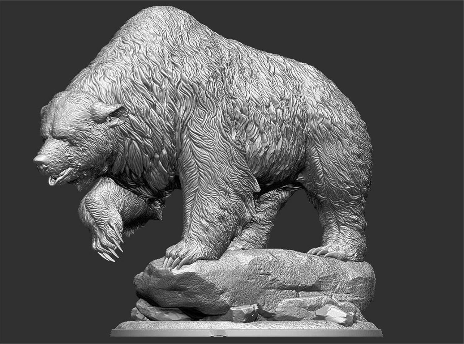 BACALYSO | ALEX STUDIO Horror Badger Figure, Bear, Extinct, Pleistocenaceae, Bear, Resin, Painted Base, Cute, Realistic Animal, Plastic Model, Toy, Figurine (1/20)