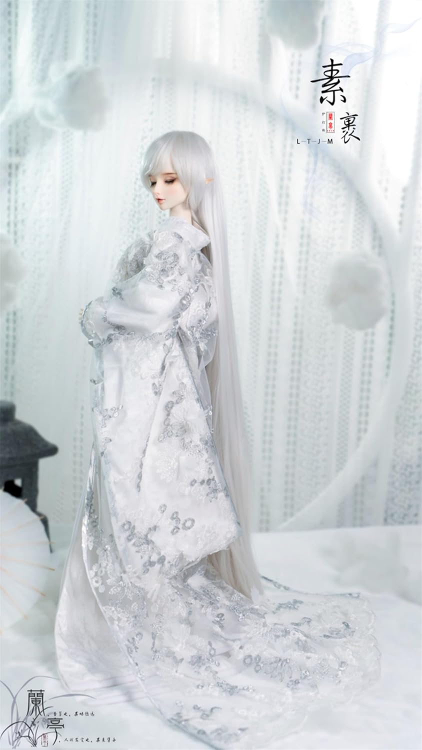 蘭亭集夢 1/3 1/4 スケール BJD 人形服 花魁 立体花柄 花嫁 素裹 女の子 着物 晴れ着 10点セット 振袖 和柄 人形服 着せ替え服 仮装 服セット