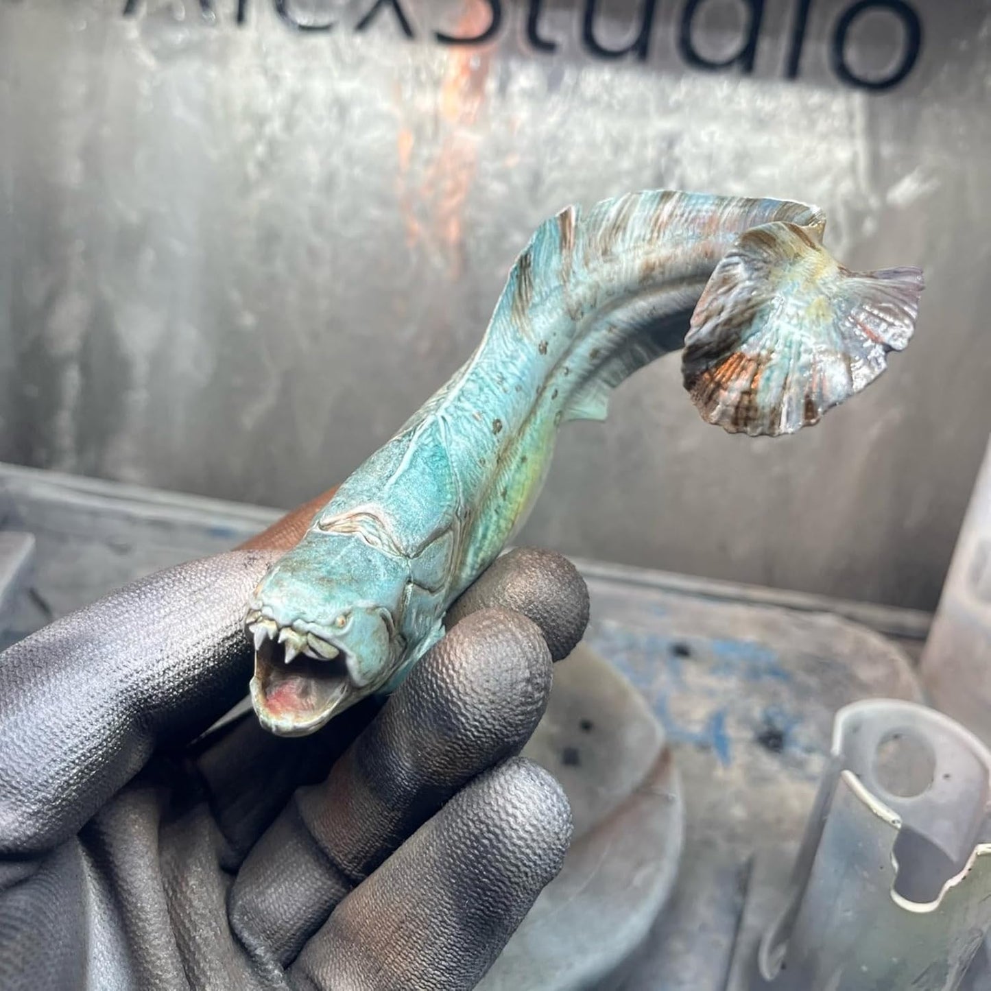 Alex STUDIO ダンクルオステウス フィギュア 古生代デボン紀 ダンクレオステウス科 動物 海洋生物 リアル 樹脂 プラモデル 大人のおもちゃ 模型 プレゼント 置物 台座付き (1/20～1/18) [並行輸入品]
