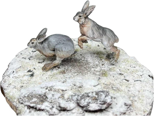 BACALYSO | ALEX STUDIO Polar Rabbit Figure, Rabbit, Mammal, Rabbit Eyes, Rabbit Family, Hares, Long Legs, Resin, Painted, Cute, Realistic Statue, Animal, Plastic Model, Toy Figurine (1/10)