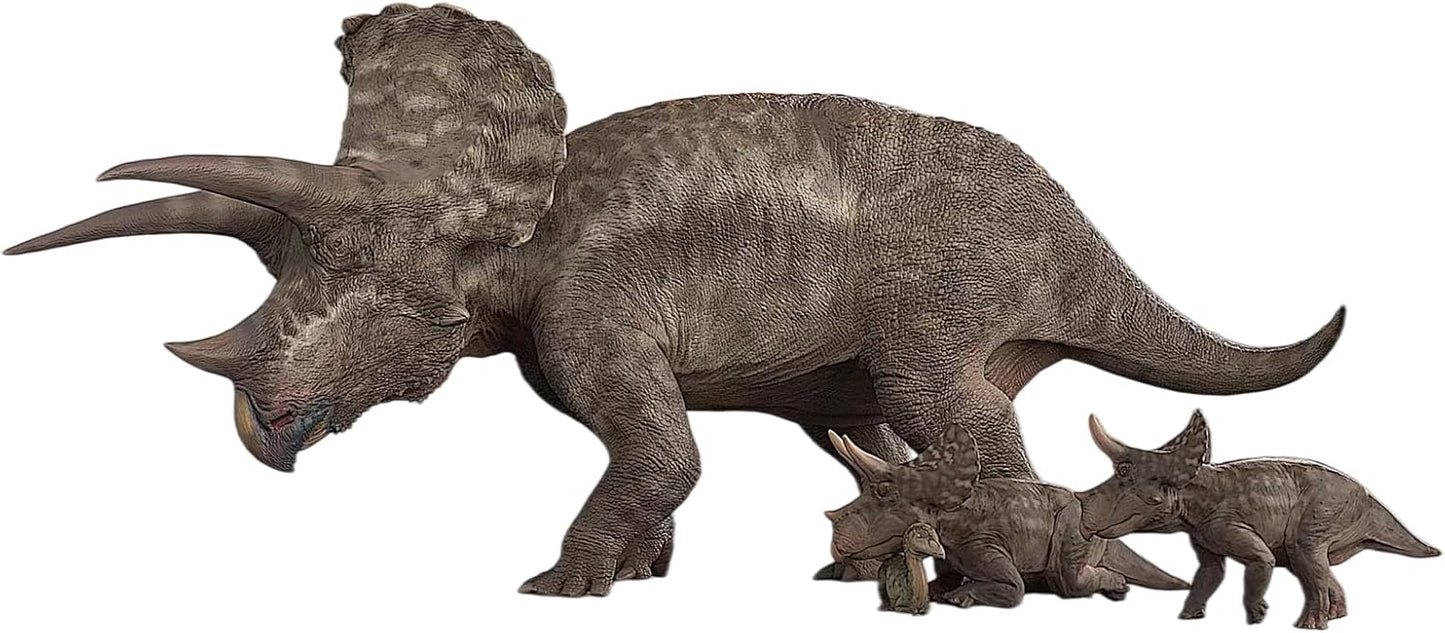 Carson Long STUDIO トリケラトプス ケラトプス科 白亜紀 植物食 恐竜 リアル フィギュア 樹脂 プラモデル 模型 スタチュー 台座付き (塗装済み, 1/18) [並行輸入品]