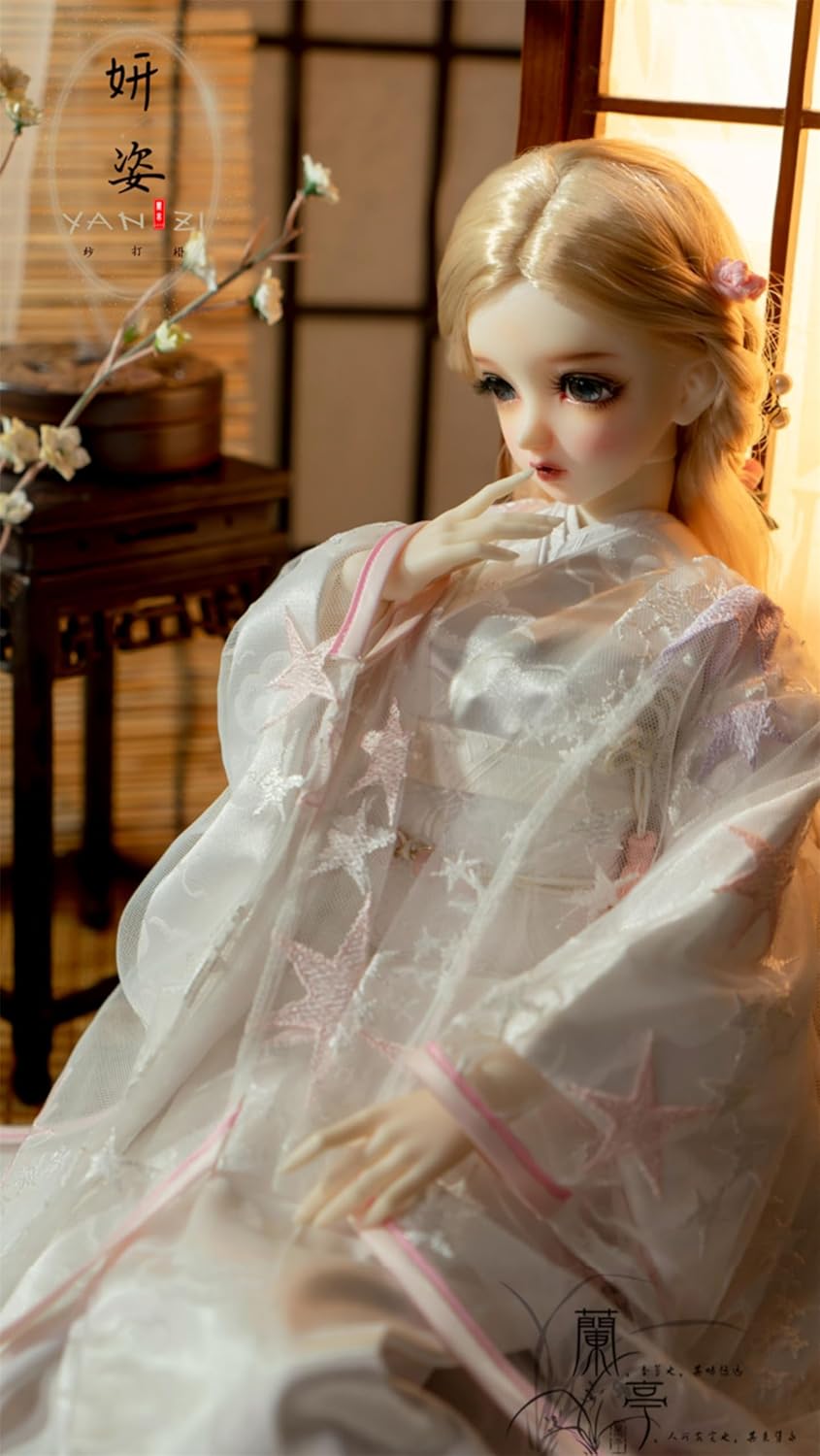 蘭亭集夢 1/3 1/4 スケール BJD 人形服 和風 紗 羽織 花嫁 白無垢 着物 姸姿 女の子 晴れ着 10点セット 振袖 和柄 人形服 着せ替え 服 仮装 服セット