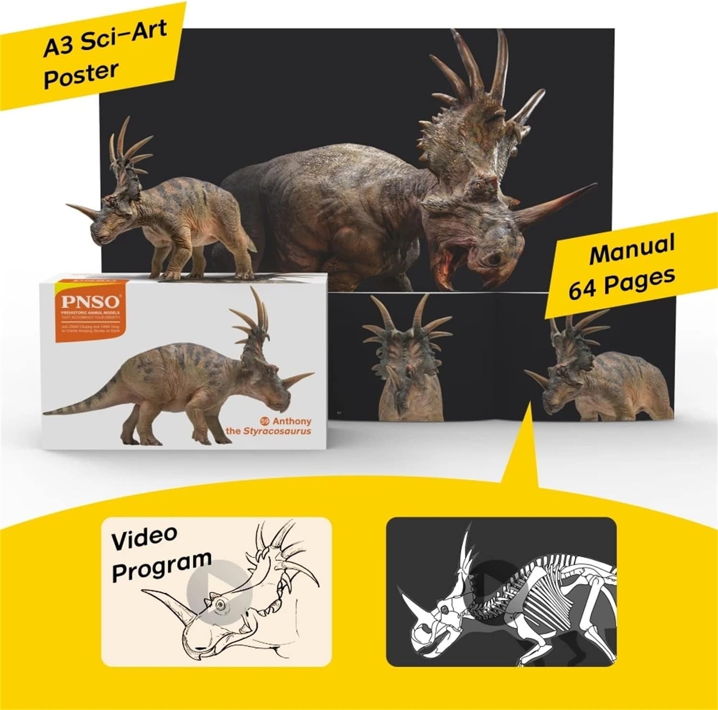 PNSO 成長シリーズ 59 スティラコサウルス 恐竜 動物 フィギュア プラモデル おもちゃ 模型 PV 18cm級
