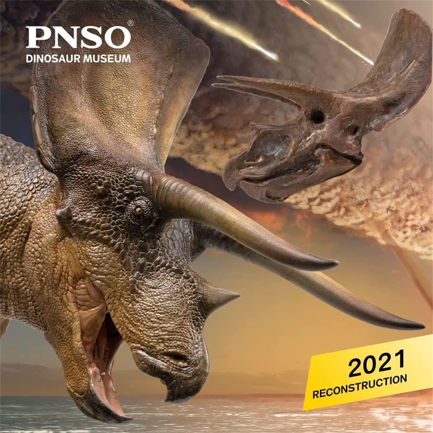 PNSO 恐竜博物館 1/35 サイズ トリケラトプス 恐竜 動物 フィギュア プラモデル おもちゃ 模型 PVC 24.7cm級