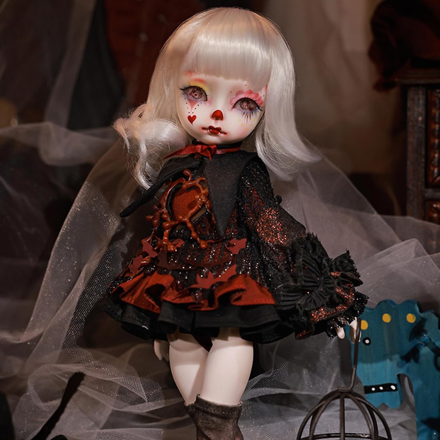 shuga fairy 1/6 スケール 球体関節人形 女 Roko ロコ ジョーカー サーカス BJDドール 可動 フィギュア 身長26CM メイク済み 仮装でき 可愛い 樹脂 服セット