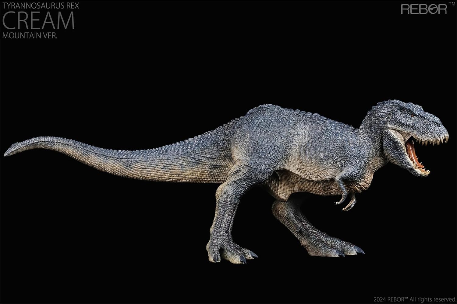 BACALYSO |REBOR 1/35 サイズ ティラノサウルス フィギュア Tレックス T-REX 獣脚類 恐竜 42cm級 口開閉可能 恐ろしい 模型 白亜紀 情景セット プラモデル 大人おもちゃ 置物 プレゼント (山脈)