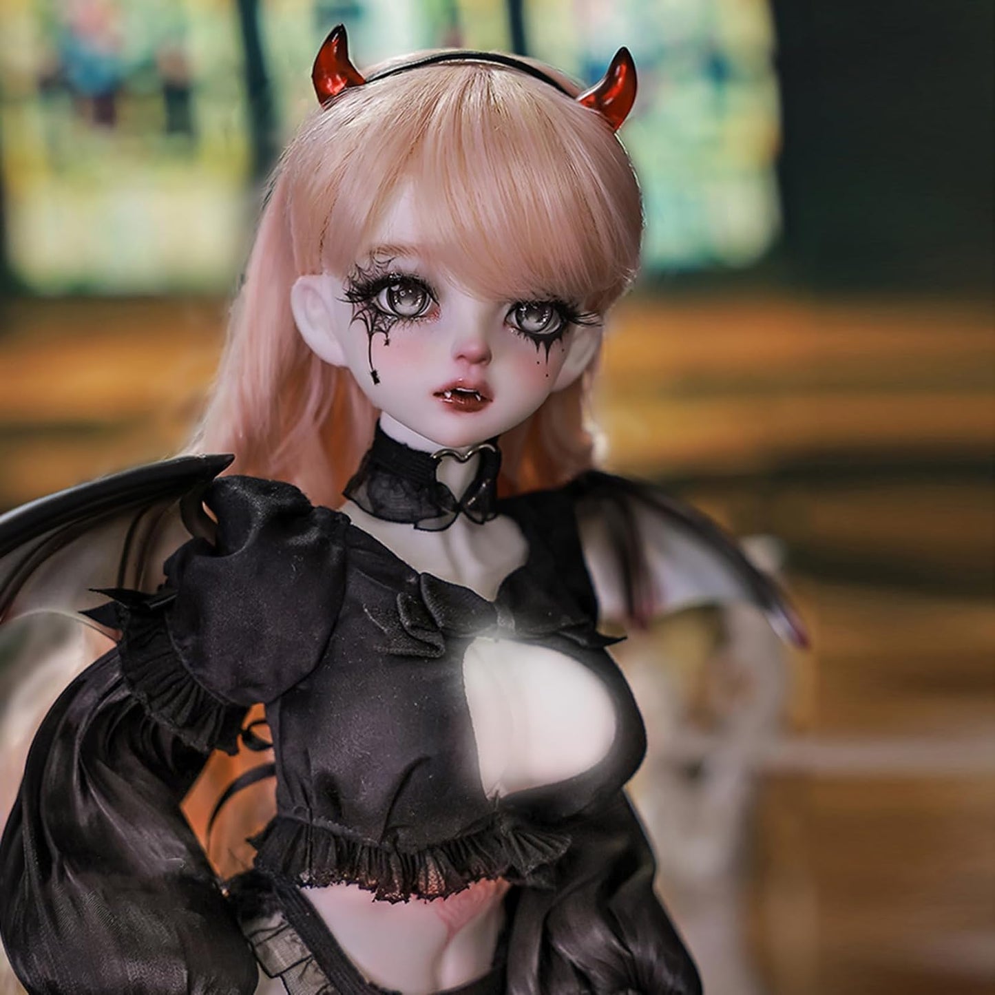 BACALYSO | shuga fairy 1/4 スケール 球体関節人形 女 サブリナ 悪魔 セクッシー 翼 BJDドール 可動 フィギュア 身長41CM メイク済み 仮装でき 可愛い 樹脂 服セット (洋服セット)
