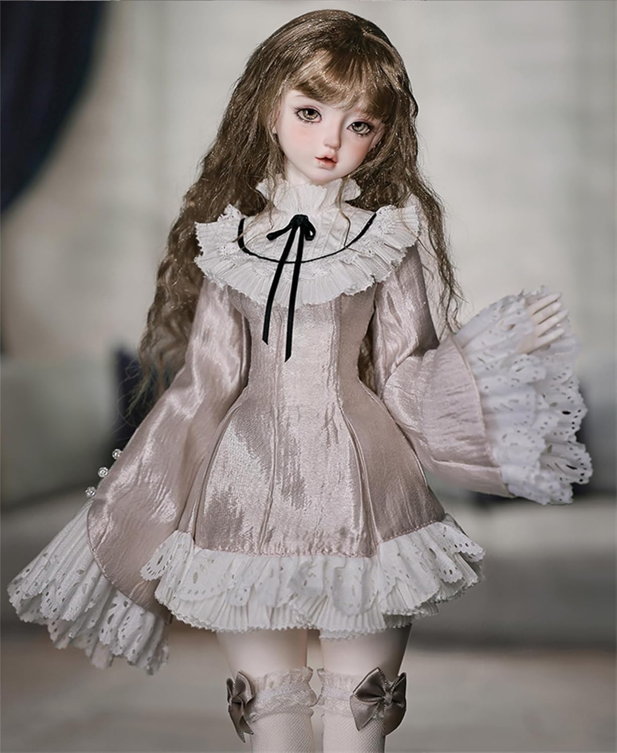 BACALYSO | shuga fairy 1/4 スケール 球体関節人形 女 Lolita お嬢う様 BJDドール 可動 フィギュア 身長44CM メイク済み 仮装でき プリンセス ドレス 可愛い 樹脂 洋服セット プレゼント (服セット)