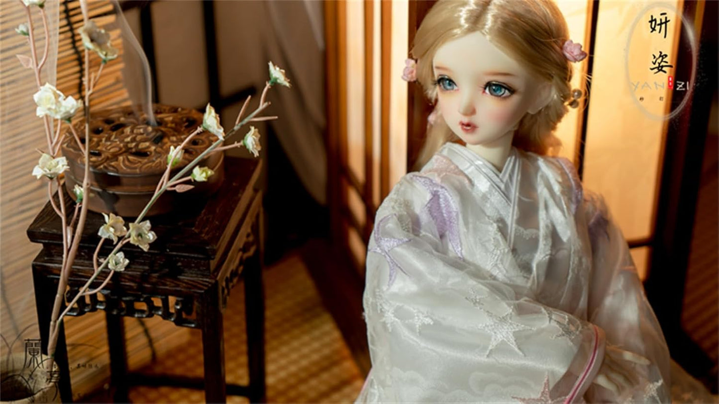 蘭亭集夢 1/3 1/4 スケール BJD 人形服 和風 紗 羽織 花嫁 白無垢 着物 姸姿 女の子 晴れ着 10点セット 振袖 和柄 人形服 着せ替え 服 仮装 服セット