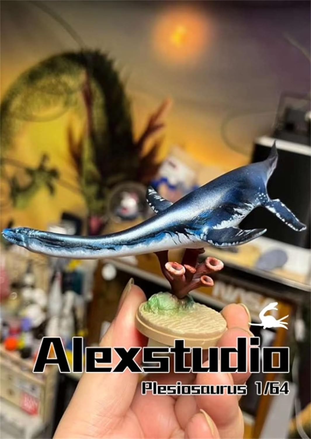 BACALYSO | ALEX STUDIO 1/72 Scale, Chief Dragon Figure, 5.9 inches (15 cm), Jurassic Extinct Species, Aquatic Reptile, Dinosaur, Resin, Painted Statue, Cute, Realistic Animal, Plastic Model, Toy,