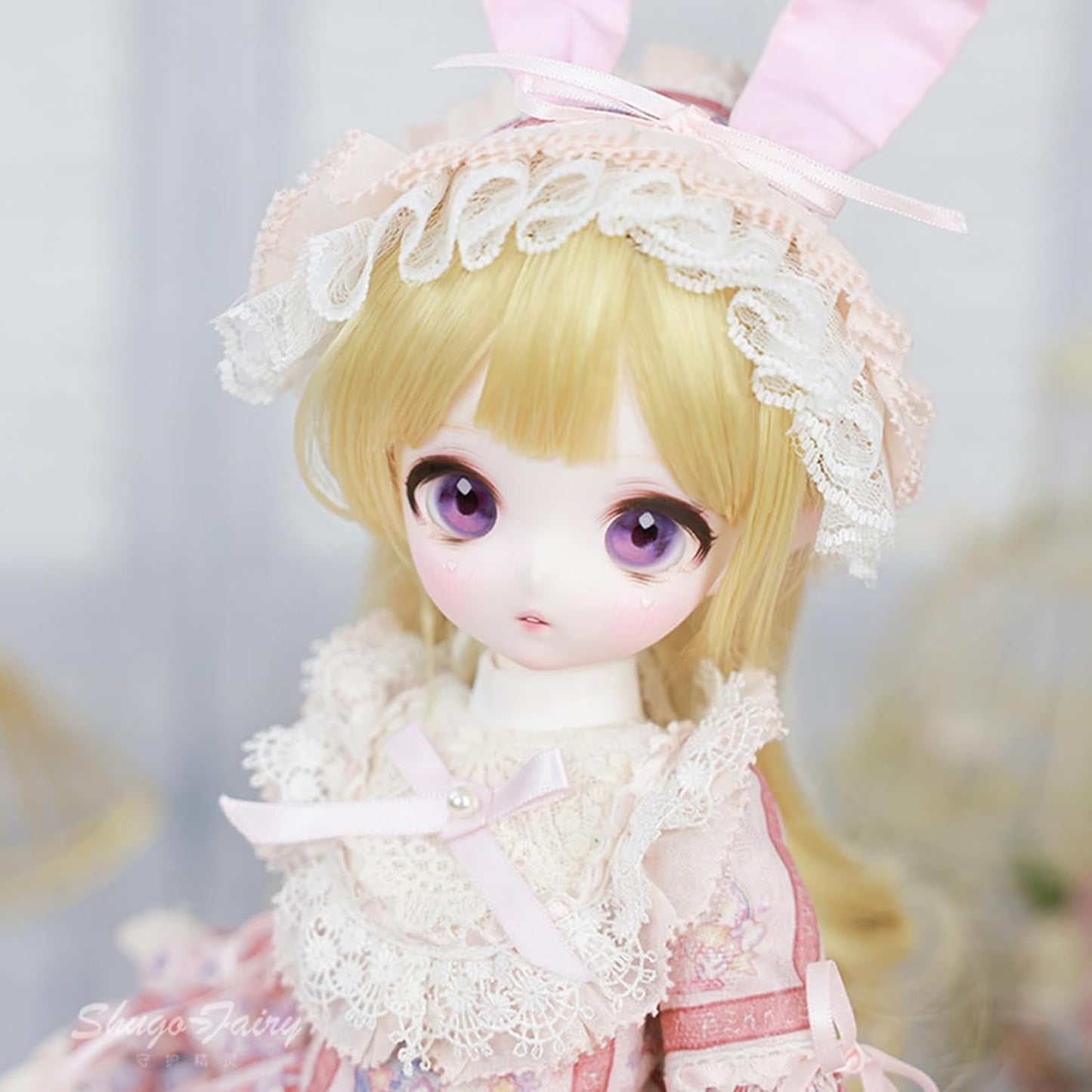 BACALYSO | shuga fairy 1/4 スケール 球体関節人形 女 Makoto 精霊 兎耳少女 ロリータ BJDドール 可動 フィギュア 身長40CM メイク済み 仮装でき 可愛い 樹脂 服セット (洋服セット)
