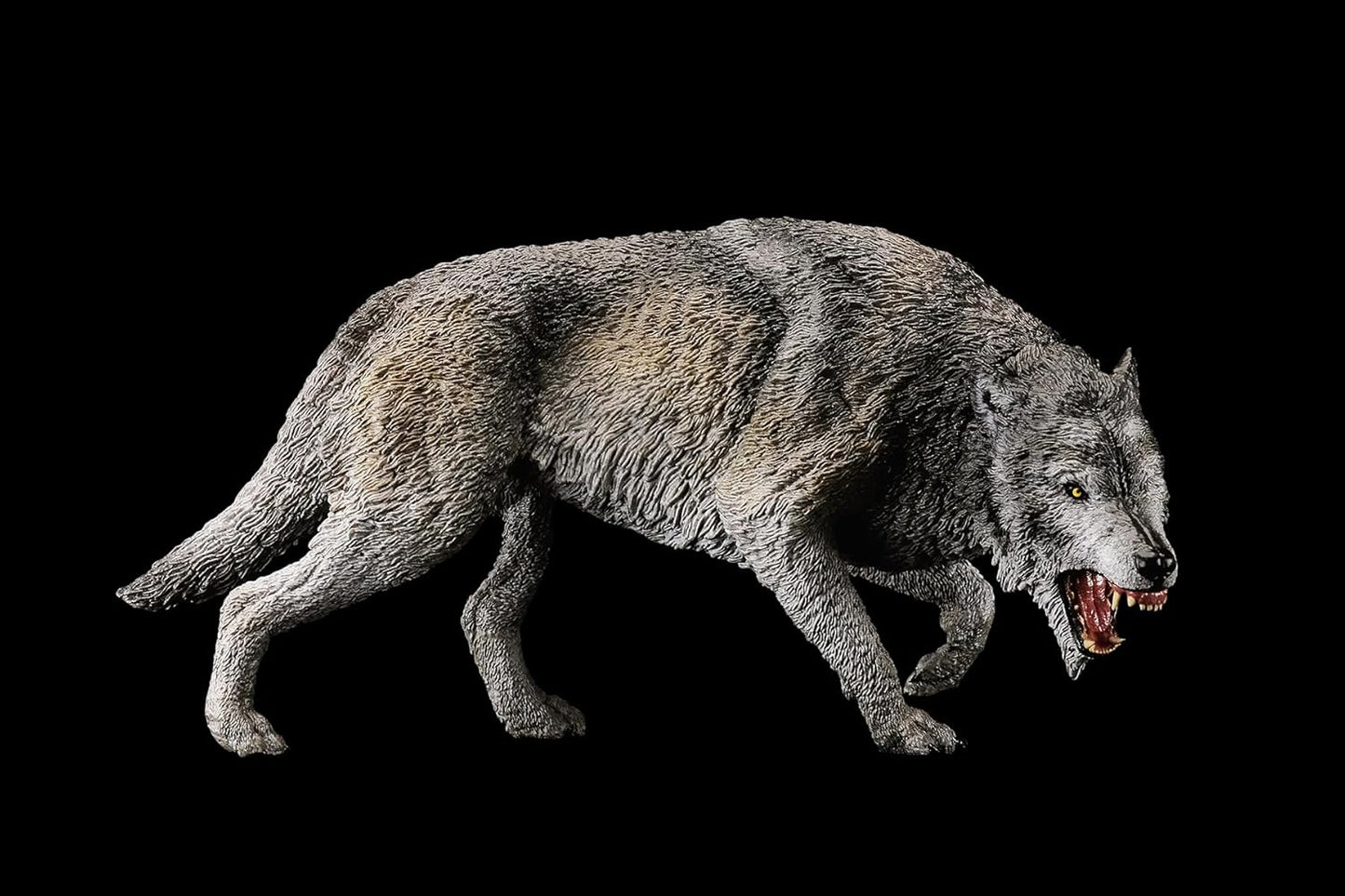 BACALYSO | REBOR 1:11スケール ダイアウルフ フィギュア 狼 オオカミ 食肉目 イヌ科 絶滅種 新生代第四紀更新世 18.5cm級 動物 PVC おもちゃ 模型 (グレイ)