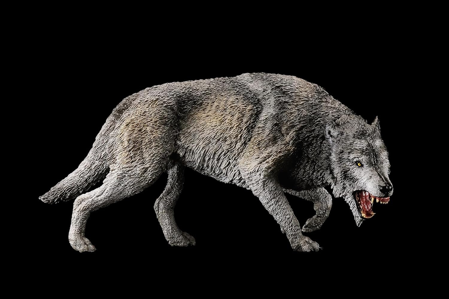 BACALYSO | REBOR 1:11スケール ダイアウルフ フィギュア 狼 オオカミ 食肉目 イヌ科 絶滅種 新生代第四紀更新世 18.5cm級 動物 PVC おもちゃ 模型 (グレイ)