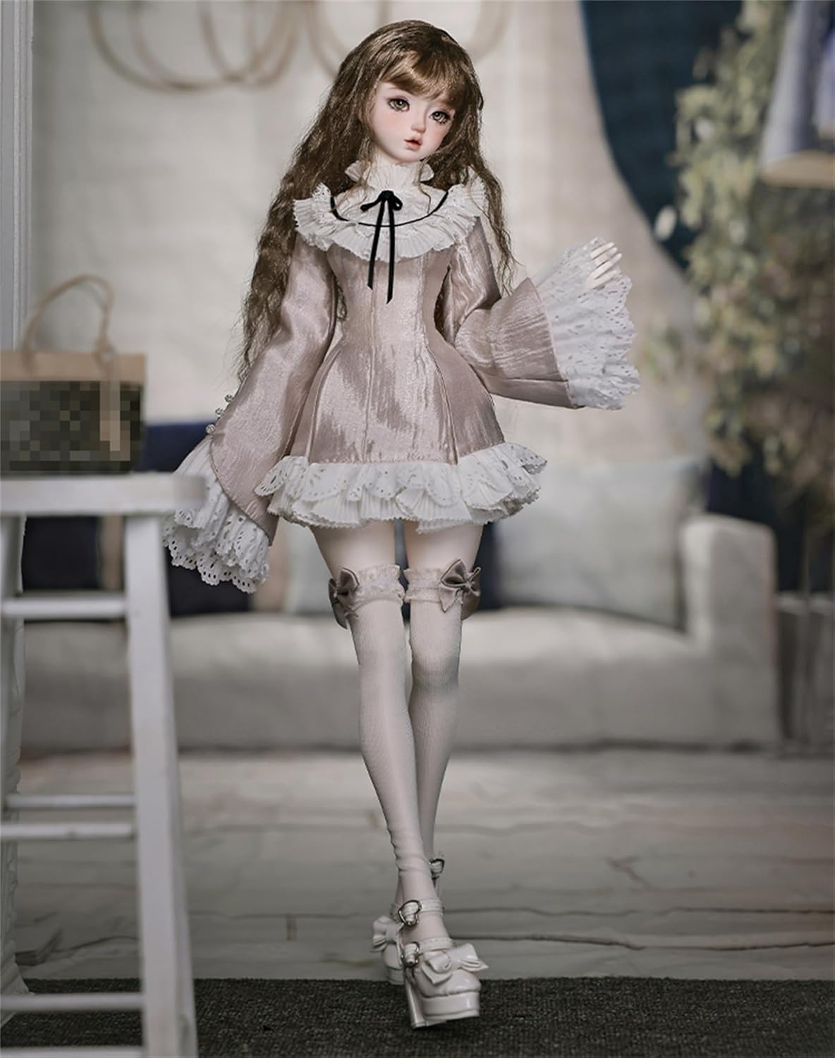 BACALYSO | shuga fairy 1/4 スケール 球体関節人形 女 Lolita お嬢う様 BJDドール 可動 フィギュア 身長44CM メイク済み 仮装でき プリンセス ドレス 可愛い 樹脂 洋服セット プレゼント (服セット)
