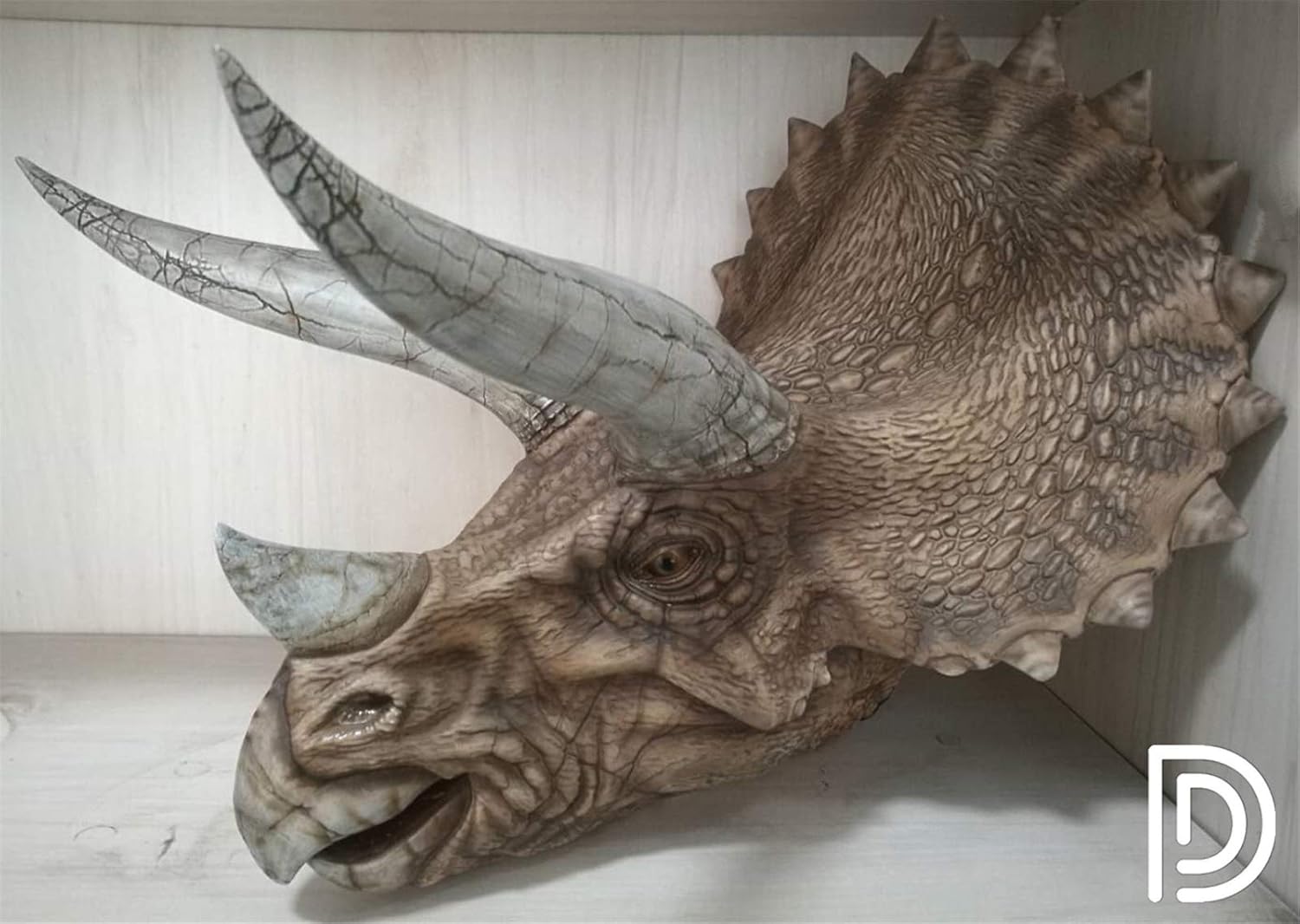 DINO DREAM 1/5 サイズ トリケラトプス 頭 ヘッド 恐竜 リアル フィギュア PVC プラモデル おもちゃ 模型 プレゼント プレミアム 38cm級 オリジナル スタチュー 塗装済 完成品 置物