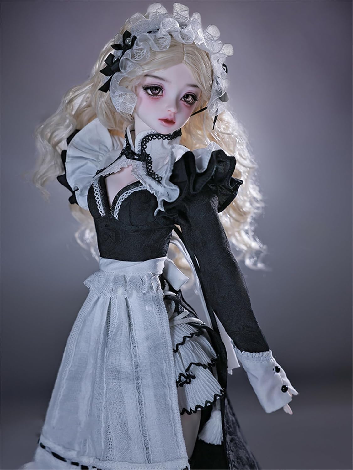 BACALYSO | shuga fairy 1/4 スケール 球体関節人形 女 奈々 中華娘 メイド服 スカート 少女 BJDドール 可動 フィギュア 身長44CM メイク済み プリンセス ドレス 可愛い 樹脂 洋服セットプレゼント (素体（化粧済み）)