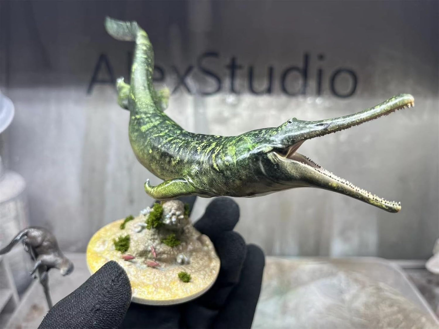 BACALYSO | ALEX STUDIO Prionosx Figure, 7.1 inches (18 cm), Permium, Amphibians, Prionoskus, Arquegosaurus, Animal, Resin, Painted, Statue, Cute, Realistic, Animal, Plastic Model, Toy Model, Figurine