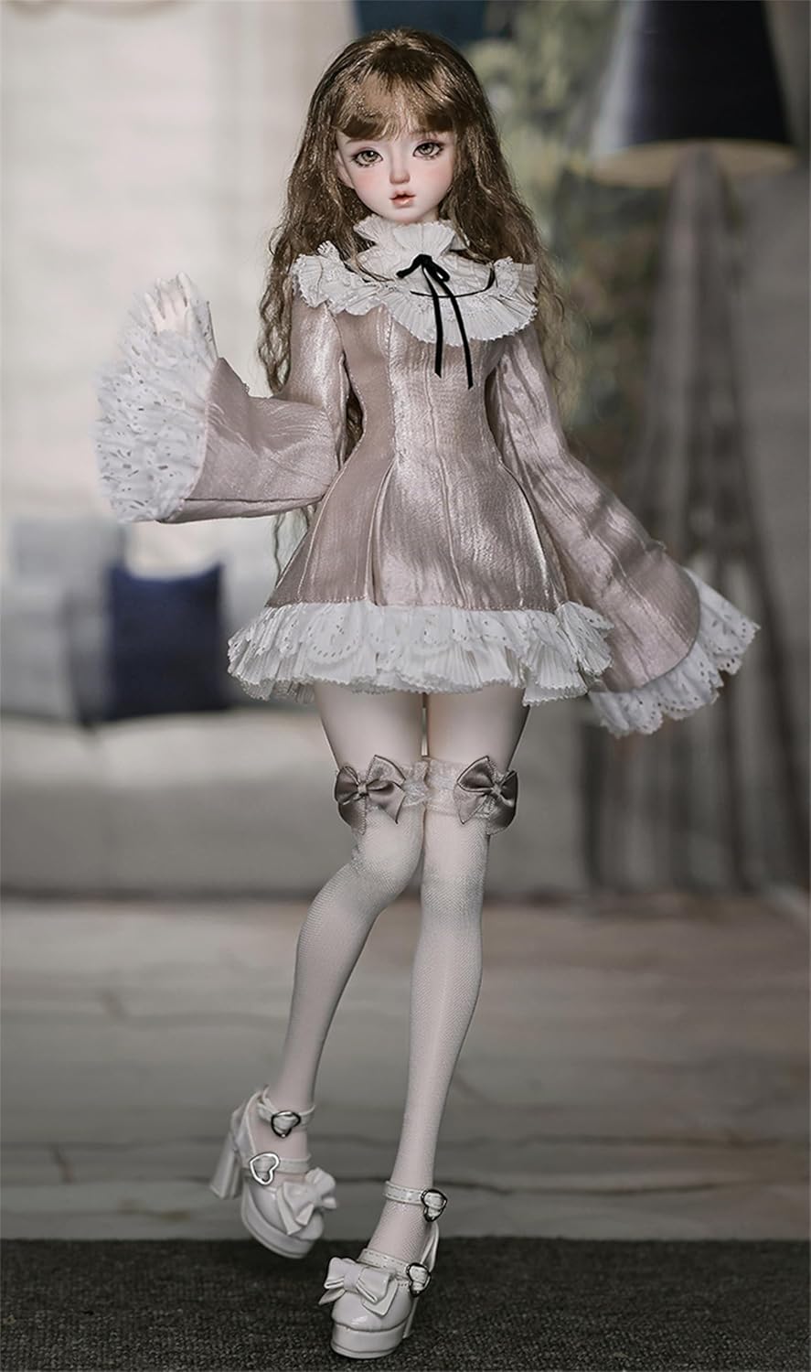 BACALYSO | shuga fairy 1/4 スケール 球体関節人形 女 Lolita お嬢う様 BJDドール 可動 フィギュア 身長44CM メイク済み 仮装でき プリンセス ドレス 可愛い 樹脂 洋服セット プレゼント (服セット)