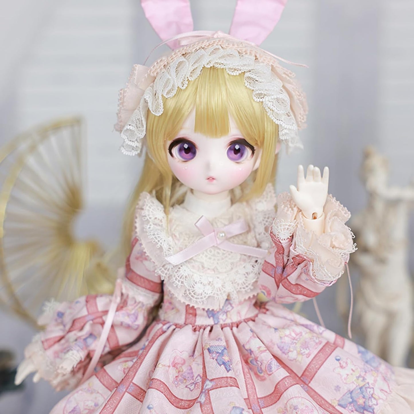 BACALYSO | shuga fairy 1/4 スケール 球体関節人形 女 Makoto 精霊 兎耳少女 ロリータ BJDドール 可動 フィギュア 身長40CM メイク済み 仮装でき 可愛い 樹脂 服セット (洋服セット)