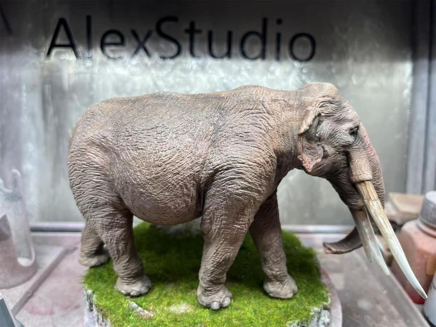 BACALYSO | ALEX STUDIO 1/35 Scale Stego Tetraverodon Figure, Neocene Medieval Mammalian Extinction, Elephant, Ancient Statue, Resin, Painted, Statue, Cute, Realistic Animal, Plastic Model, Toy, Model,