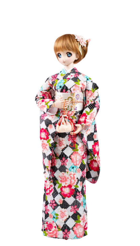 蘭亭集夢 1/3 1/4 1/6 スケール BJD 人形服 桜 矢羽卒業着物 莳萝 女の子 晴れ着 7点セット 振袖 和柄 花柄 人形服 着せ替え服 仮装 服セット