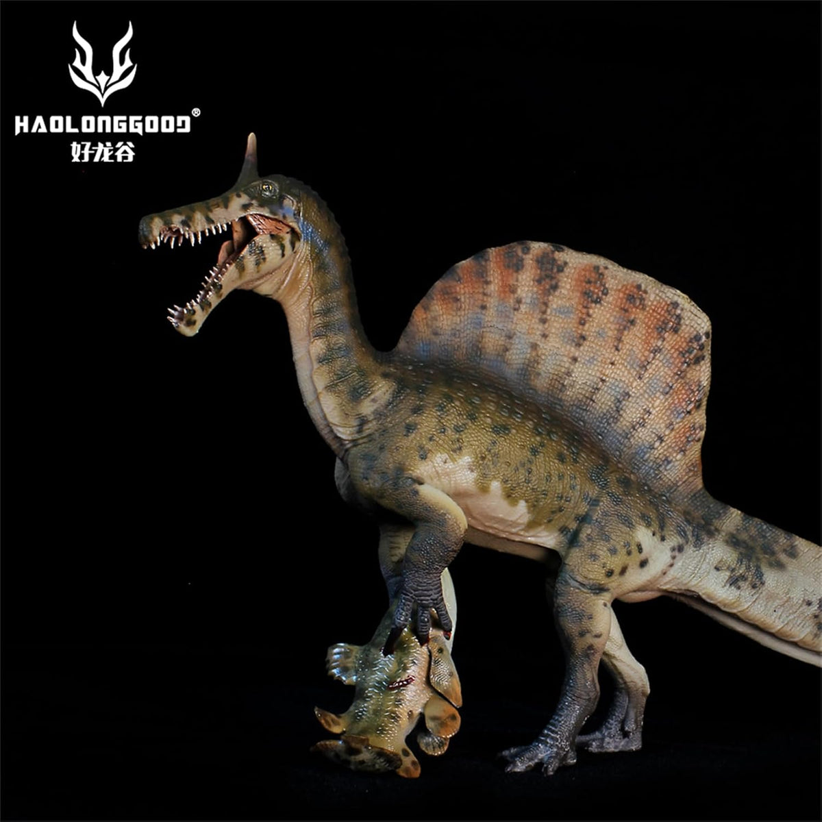 HAOLONGGOOD 1/35 スピノサウルス・ミラビリス フィギュア 28cm級 白亜紀 スピノサウルス科 恐竜 PVC製 CE認証 塗装済 リアル，190A [並行輸入品]