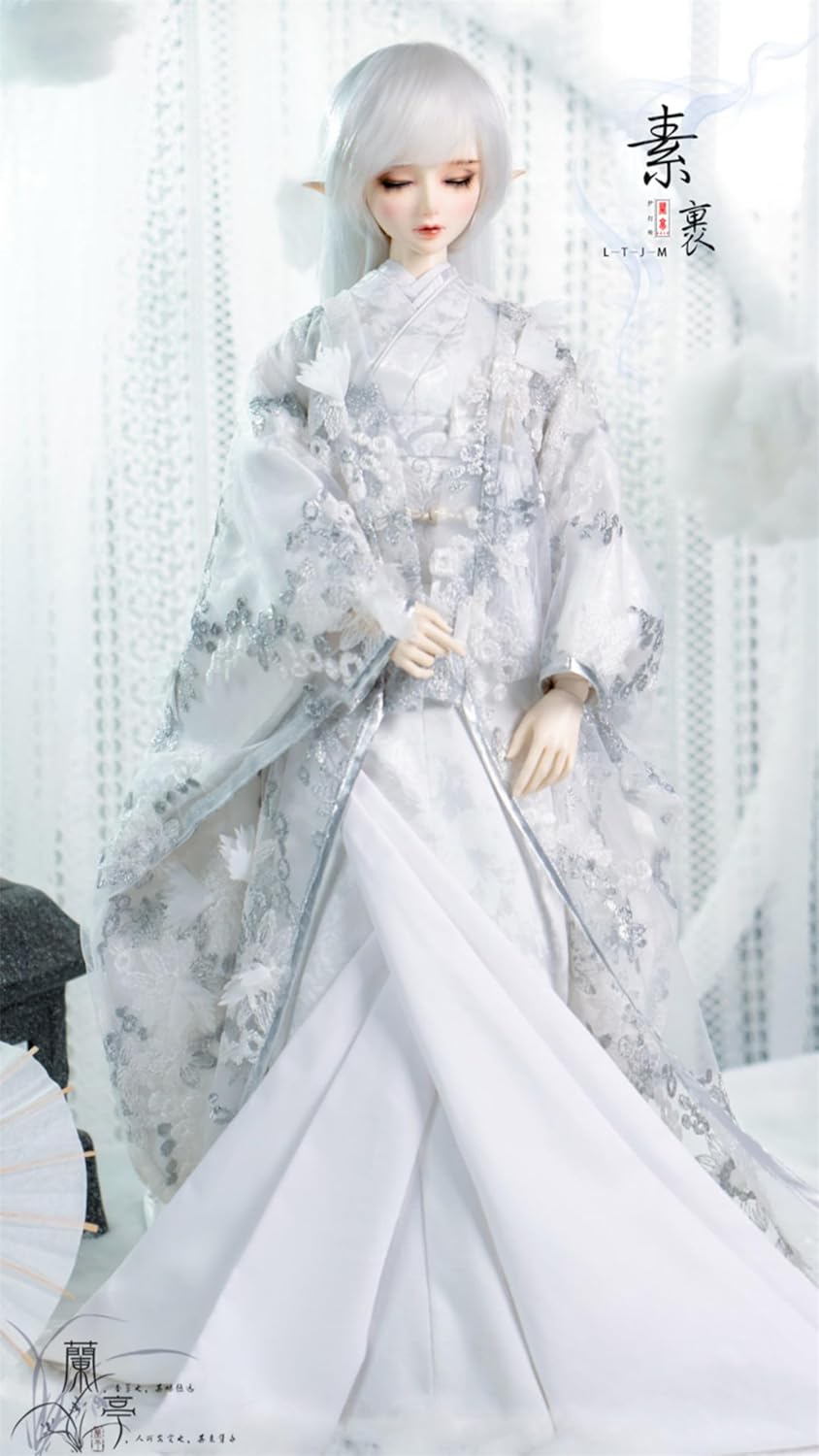 蘭亭集夢 1/3 1/4 スケール BJD 人形服 花魁 立体花柄 花嫁 素裹 女の子 着物 晴れ着 10点セット 振袖 和柄 人形服 着せ替え服 仮装 服セット