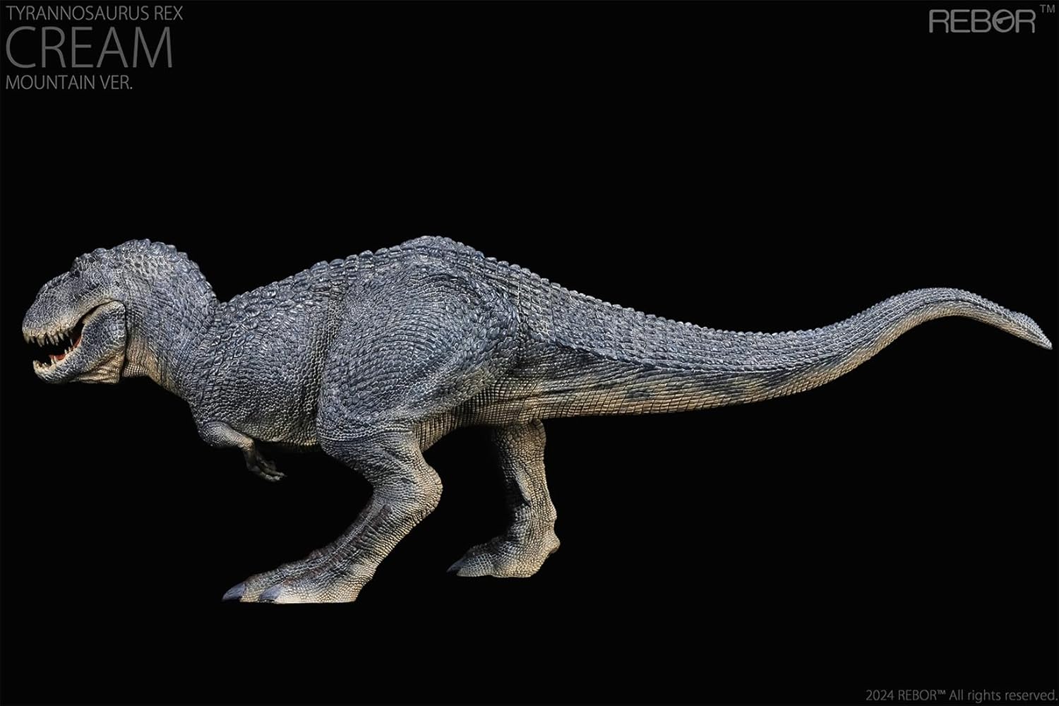 BACALYSO |REBOR 1/35 サイズ ティラノサウルス フィギュア Tレックス T-REX 獣脚類 恐竜 42cm級 口開閉可能 恐ろしい 模型 白亜紀 情景セット プラモデル 大人おもちゃ 置物 プレゼント (山脈)