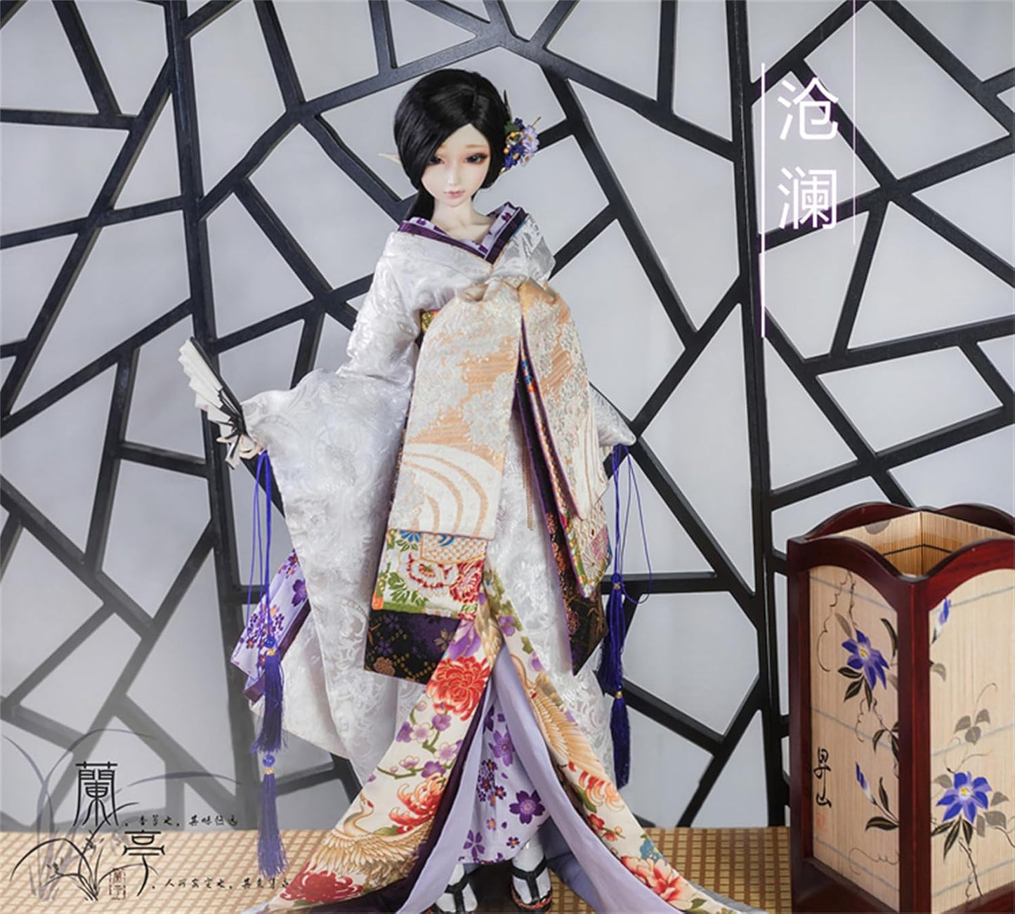蘭亭集夢 1/3 1/4 1/6 スケール BJD 人形服 花魁 花嫁 滄瀾 女の子 着物 晴れ着 9点セット 振袖 着物 和柄 人形服 着せ替え 服 仮装 服セット