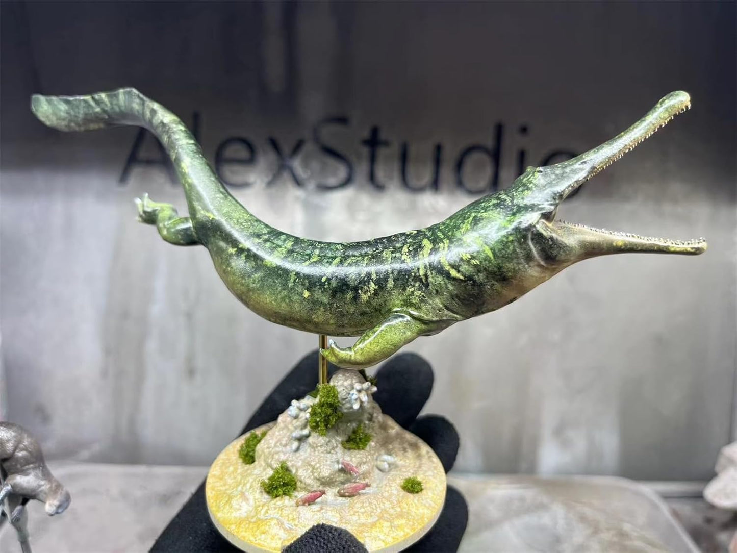 BACALYSO | ALEX STUDIO Prionosx Figure, 7.1 inches (18 cm), Permium, Amphibians, Prionoskus, Arquegosaurus, Animal, Resin, Painted, Statue, Cute, Realistic, Animal, Plastic Model, Toy Model, Figurine