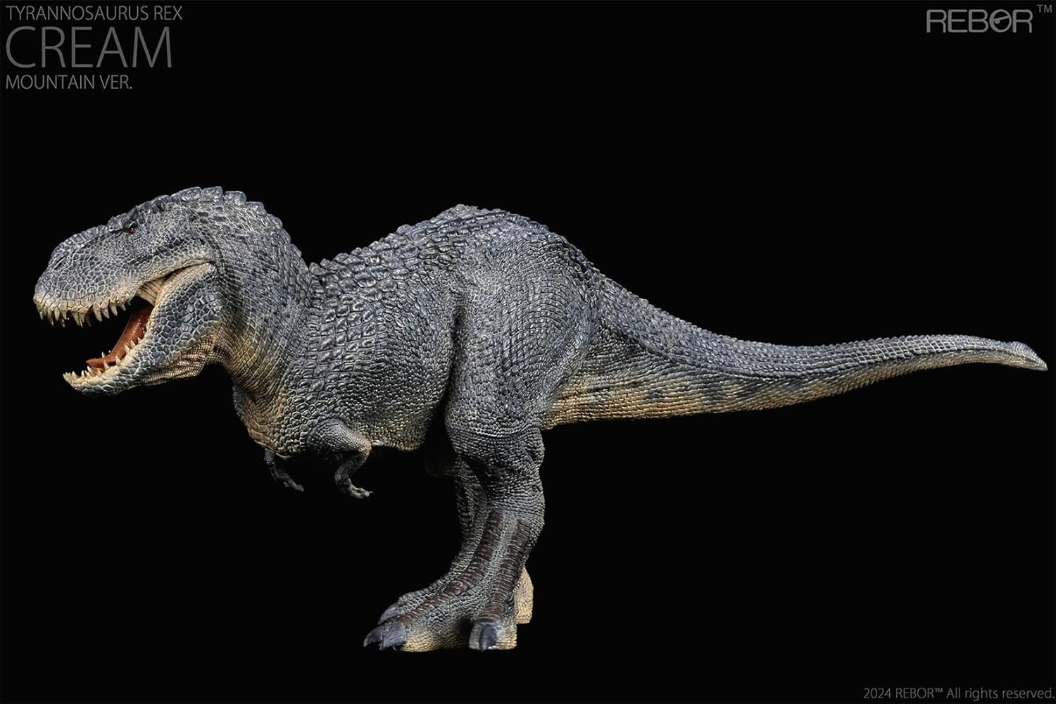 BACALYSO |REBOR 1/35 サイズ ティラノサウルス フィギュア Tレックス T-REX 獣脚類 恐竜 42cm級 口開閉可能 恐ろしい 模型 白亜紀 情景セット プラモデル 大人おもちゃ 置物 プレゼント (山脈)