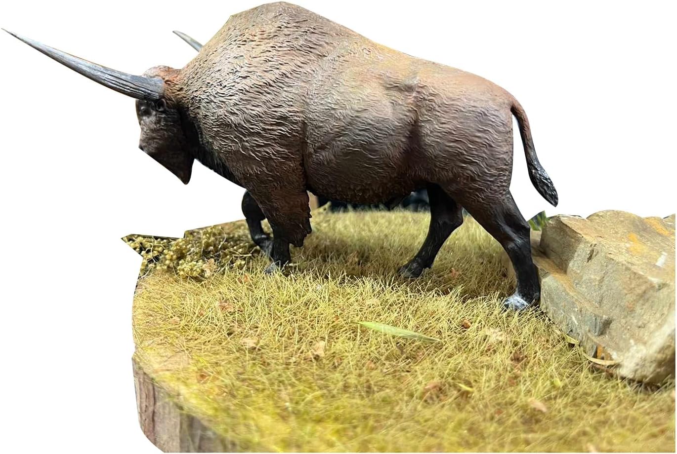 BACALYSO | ALEX STUDIO Giant Bison Figure, Paleozoic, Pleistocene Extinct Animal, Whale Couhoe, Cow Family, Bison Genus, Resin, Painted Plastic, Includes Base, Statue, Cute, Realistic Animal, Plastic