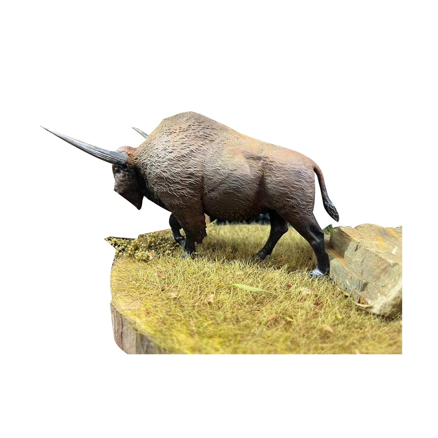 BACALYSO | ALEX STUDIO Giant Bison Figure, Paleozoic, Pleistocene Extinct Animal, Whale Couhoe, Cow Family, Bison Genus, Resin, Painted Plastic, Includes Base, Statue, Cute, Realistic Animal, Plastic