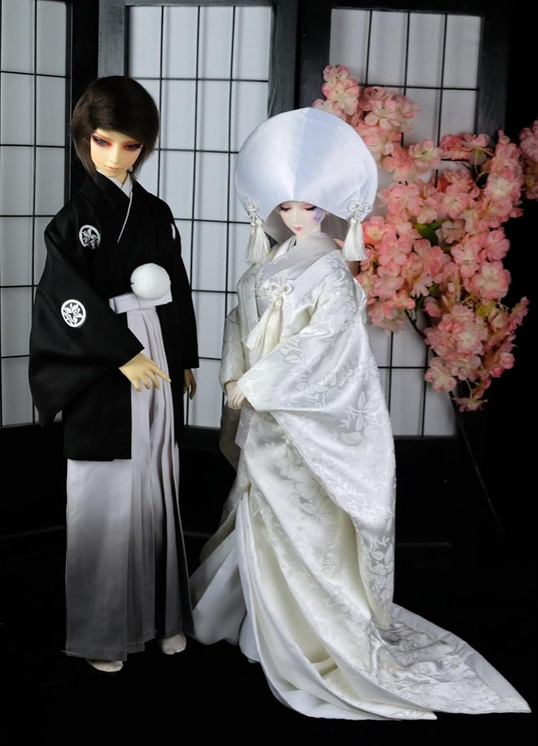 蘭亭集夢 1/3 1/4 スケール BJD 人形服 和風 紗 羽織 花嫁 白無垢 着物 草花模様 女の子 晴れ着 11点セット 振袖 和柄 人形服 着せ替え 服 仮装 服セット
