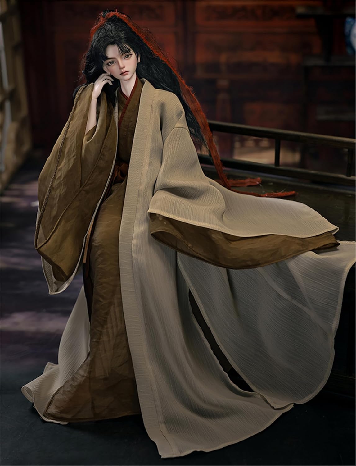 BACALYSO | shuga fairy 1/4 スケール 球体関節人形 男 野 中華風 BJDドール 可動 フィギュア 身長45CM メイク済み 仮装でき 可愛い 樹脂 服セット (服セット)
