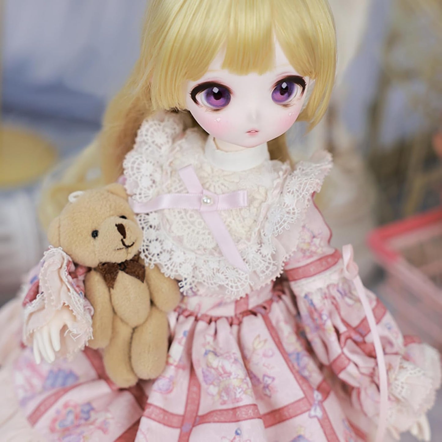 BACALYSO | shuga fairy 1/4 スケール 球体関節人形 女 Makoto 精霊 兎耳少女 ロリータ BJDドール 可動 フィギュア 身長40CM メイク済み 仮装でき 可愛い 樹脂 服セット (洋服セット)