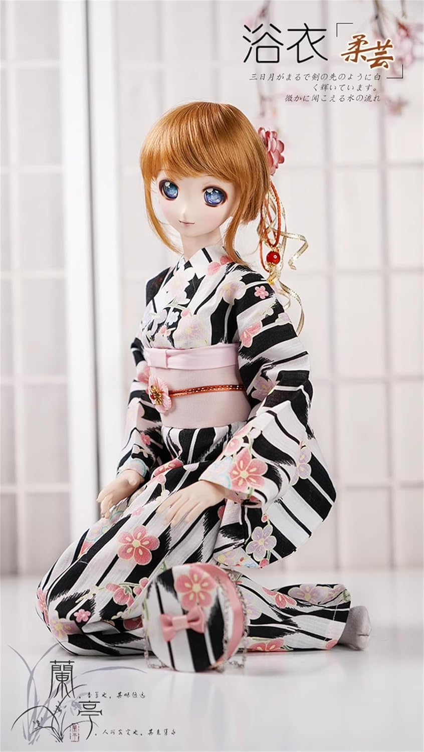 蘭亭集夢 1/3 1/4 1/6 スケール BJD 球体関節人形 服 浴衣 柔芸 女の子 着物 晴れ着 8点セット 和柄 人形服 着せ替え服 仮装 服セット