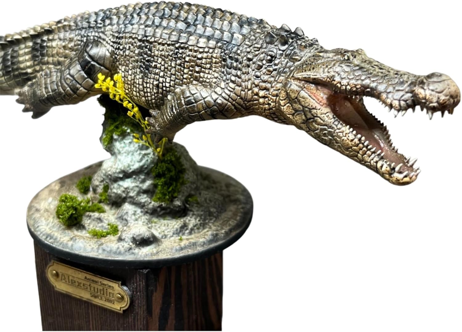 Alex STUDIO デイノスクス フィギュア22cm中生代白亜紀 ワニ アリゲーター上科 肉食動物 リアル 樹脂 プラモデル 大人のおもちゃ 模型 プレゼント 置物 台座付き [並行輸入品]