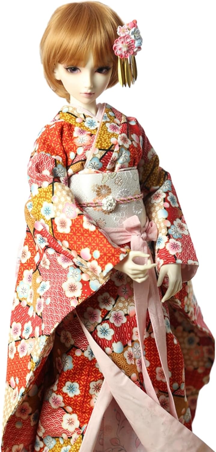 蘭亭集夢 1/3 1/4 1/6 スケール BJD 人形服 和風 振袖 浴衣 吟春 女の子 着物 晴れ着 7点セット 着物 和柄 人形服 着せ替え 服セット