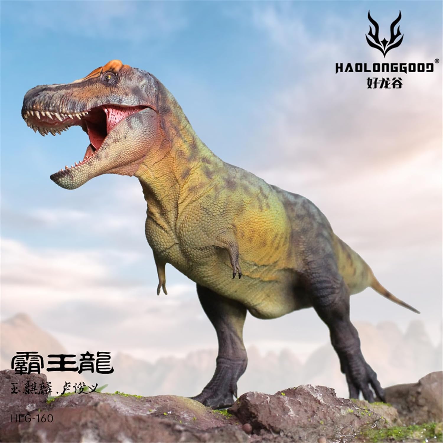 HAOLONGGOOD 1/35 サイズ ティラノサウルス 33cm級 PVC CE認証 塗装済 白亜紀 ティラノサウルス科 肉食系 恐竜 フィギュア リアル 模型 プラモデル おもちゃ (2点セット)