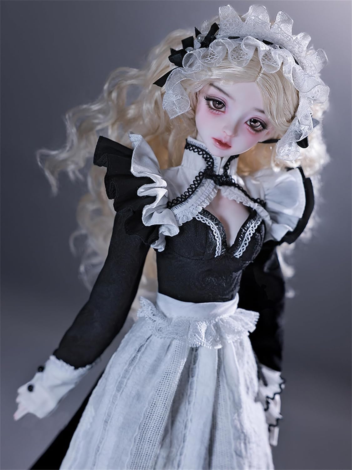 BACALYSO | shuga fairy 1/4 スケール 球体関節人形 女 奈々 中華娘 メイド服 スカート 少女 BJDドール 可動 フィギュア 身長44CM メイク済み プリンセス ドレス 可愛い 樹脂 洋服セットプレゼント (素体（化粧済み）)