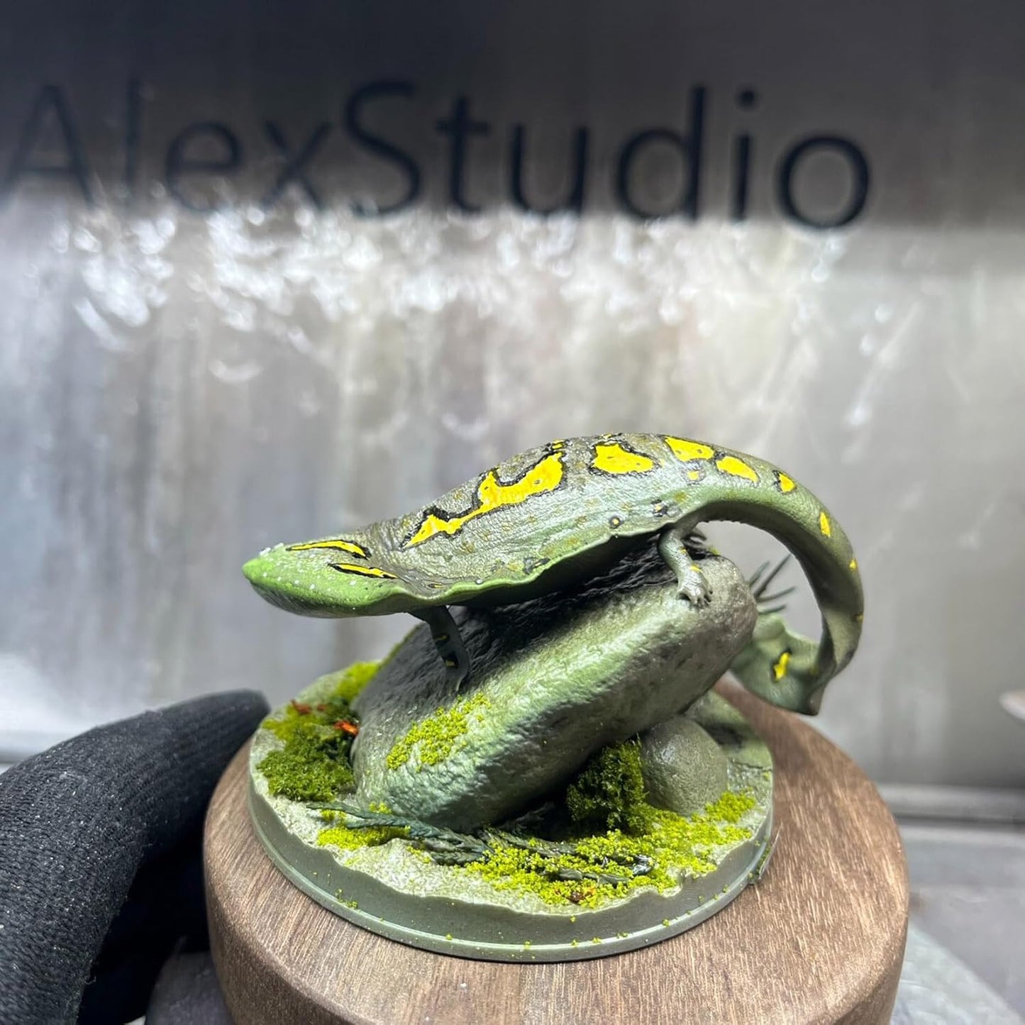 Alex STUDIO ディプロカウルス フィギュア 古生代石炭紀 両生類 ケラテルペトン科 リアル 樹脂 プラモデル 大人のおもちゃ 模型 プレゼント 置物 台座付き (1/2-6) [並行輸入品]