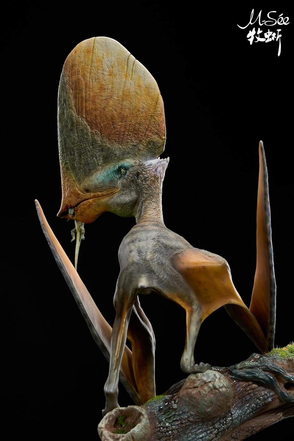 MuSee Studio 1/3 スケール カイウアジャラ 翼竜目 タペジャラ科 白亜紀 恐竜 リアル フィギュア 35.5CM級 樹脂 プラモデル 模型 スタチュー 台座付き (未塗装)
